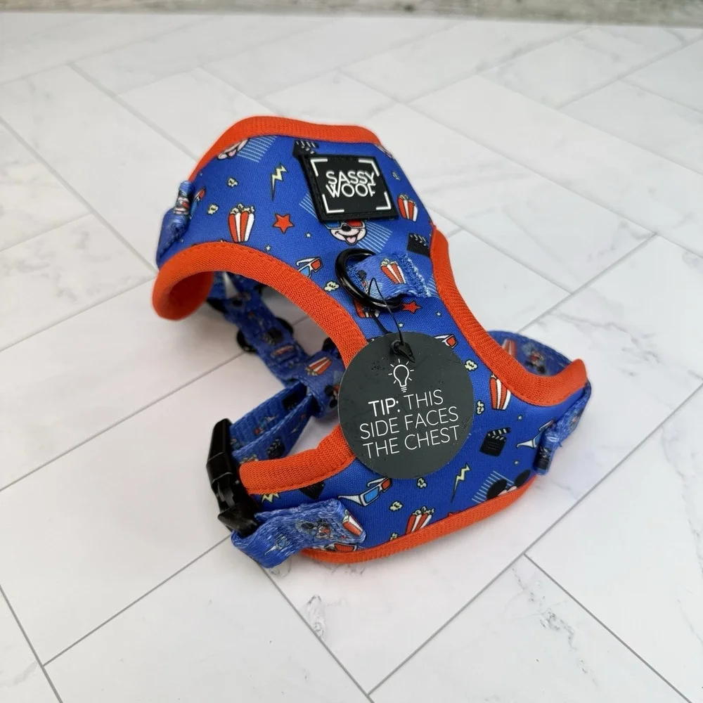 Disney Sassy Woof XXS Adjustable Dog Harness Blue Red Mickey Mouse Movie NEW